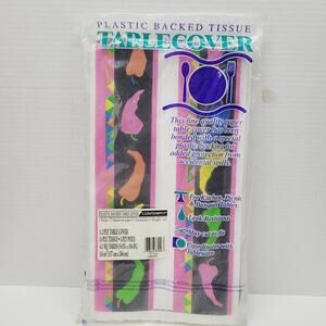 Vtg Chili Peppers Fiesta Plastic Backed Tissue 54 x 104 Tablecover 1992 Contempo